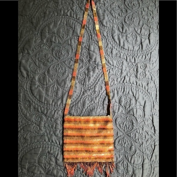 Orange Beaded Mexican purse! - Picture 1 of 2